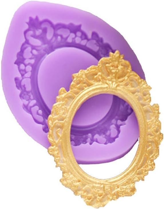 Mirror Frame Silicone Mold Fondant Sugarcraft Cake Decorating Tools Chocolate Candy Mold-Small