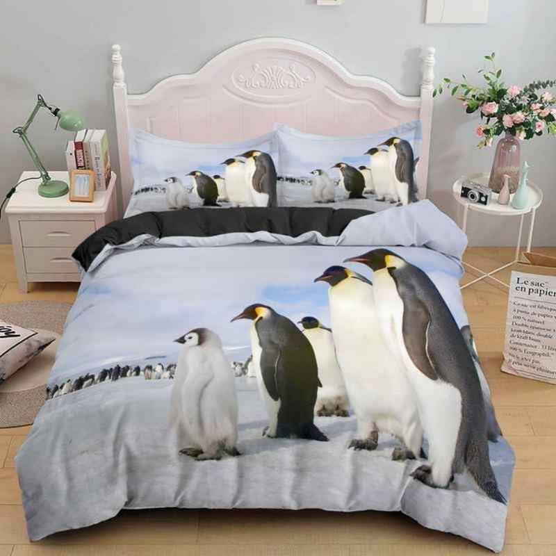 Parure de lit pingouin 90x190 pour créer un cocon de douceur dans la chambre enfant