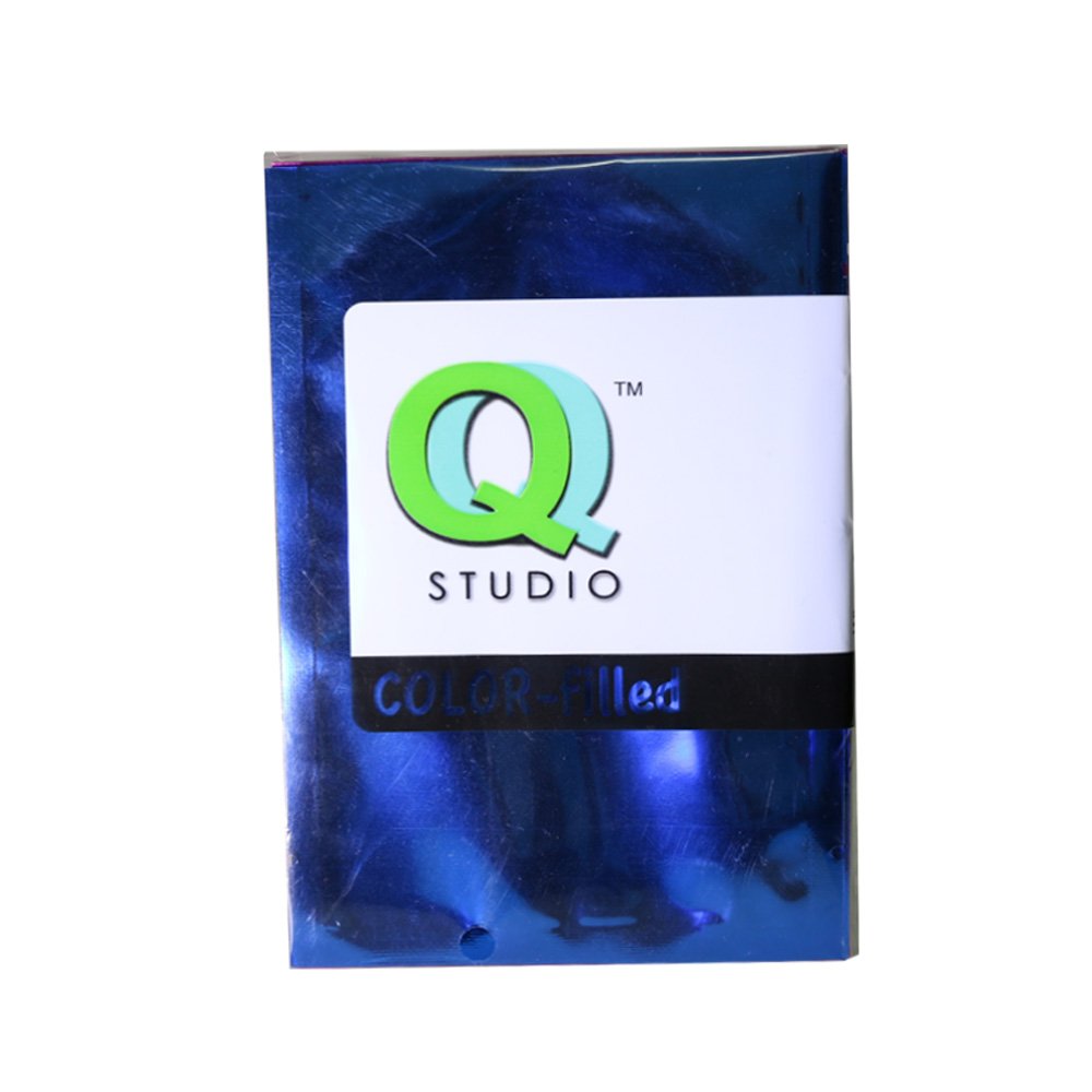 QQ Studio 100 PCS Metallic Mylar Foil Open Top Sealable Bags (10x15cm(3.9x5.9"), 100x Dark Blue)