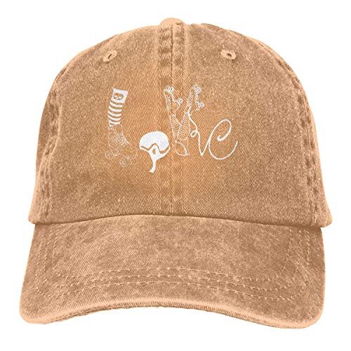flys Männer oder Frauen justierbare Weinlese-Jeans-Baseballmützen-Liebes-Rollschuh-Normale Kappe