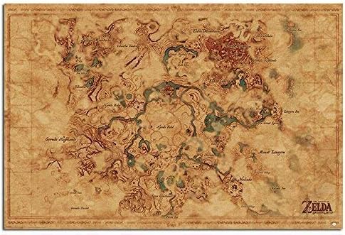 The Legend of Zelda Breath of The Wild Hyrule Map Poster Gloss Laminated - 91.5 x 61cms (36 x 24 Inches)