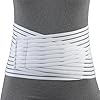 OTC Lumbosacral Support, 7-inch Lower Back, Lightweight Compression, Elastic, White, Medium