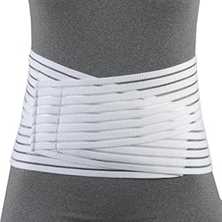 OTC Lumbosacral Support, 7-inch Lower Back, Lightweight Compression, Elastic, White, Medium