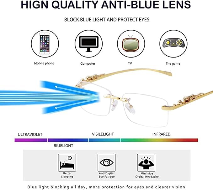 Image of Honey Singh Rimless uinsex Sunglasses Retro Luxury Metal Frameless Rectangle Leopard Arms Colored Lens