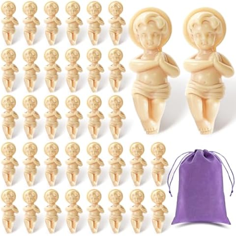 JUXINGDAZYF Baby Jesus Figurine 1.5'' King 36 Pack Cake Figure with Gift Bag Resin Mini Jesus Figures Figurines Party Cake Toppers Decorations Religious Gifts Non-Edible Cake Toppers Cover