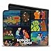 Buckle-Down mens Buckle-down Pu Bifold - Scooby Doo & Shaggy Pose/Scene Blocks + Scooby Doo! Wallet, Multicolor, 4.0 x 3.5 US