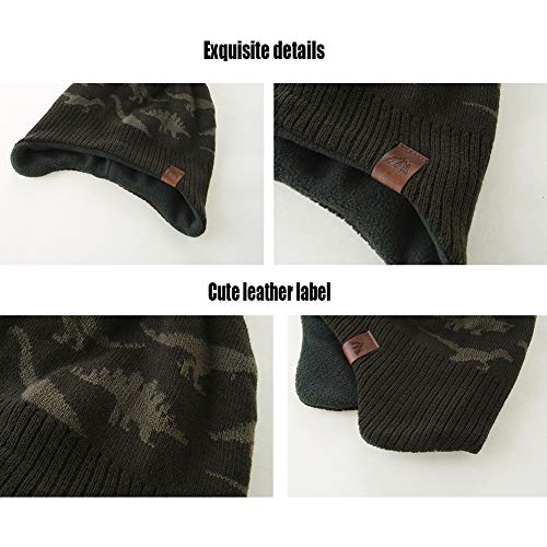 Lmlalml Boys Winter Hat Earflap Knitted Beanie For Kids Warm Fleece Lined Thicken Hat For Baby #TOP5