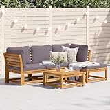 Esthétique élégante pour votre extérieur Transformez votre jardin ou votre terrasse en une oasis de bien-être élégante avec cet ensemble de conversation de patio attrayant. Le bois d'acacia naturel et les coussins gris foncé s'intègrent harmonieusement dans n'importe quel environnement et créent une atmosphère accueillante.