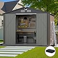 Benass Outdoor Storage Shed 10x12 FT,Metal Tool Sheds,Waterproof Outside Storage Shed with Lockable Doors & Air Vent,Storage Building for Backyard Garden