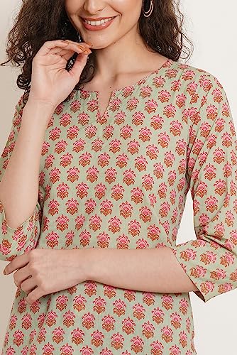 Image of COTLAND Fashions Jaipuri Cotton Printed Short Kurti for Women