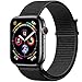 Produktbild Madream Ersatzarmband kompatibel mit Apple Watch Armband 42mm 44mm, Nylon Verflochtenen Sport Ersatzband kompatibel mit Apple Watch Serie 5/4/3/2/1/6/Apple Watch SE, (42mm/44mm Darkschwarz)