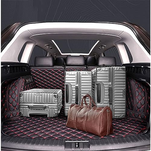 Tapis de coffre pour Nissan Teana 2019-2023 protection sur mesure sur fond noir et coutures rouges - 7
