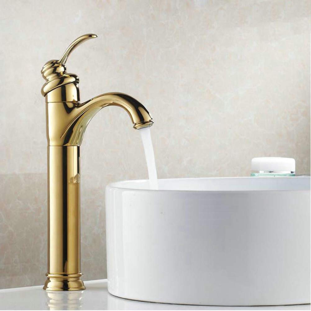 YHSGY Bathroom Sink Taps Golden Bathroom Sink Faucet Basin Mixer Sanitary Ware Faucet/Hot and Cold Water