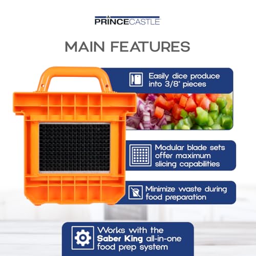 Prince Castle Saber King Dicer Blade & Pusher Set Replacement, 3/8