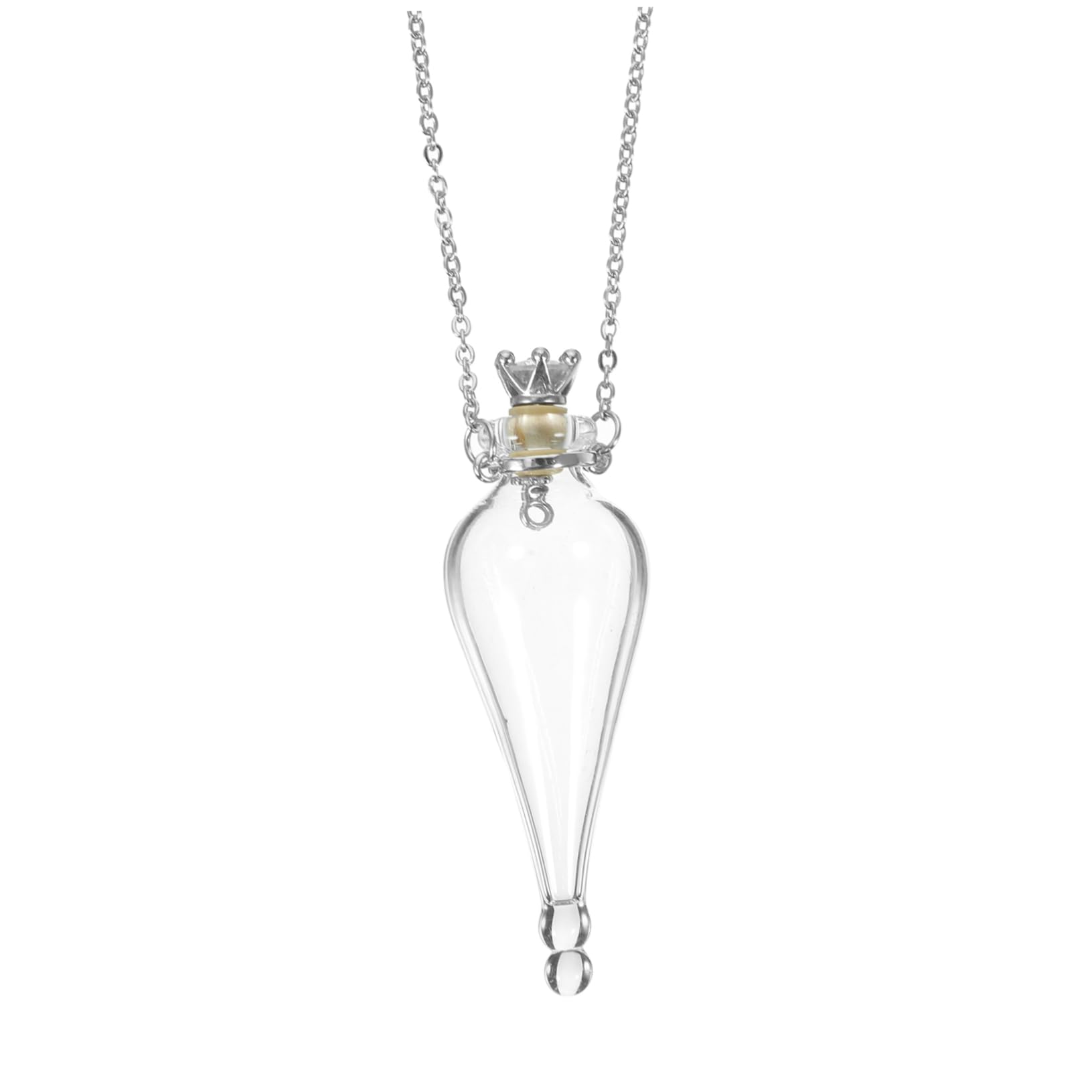 Abaodam Cork Mini Bottle Pendants and Necklaces with Cover, Decorative Glass Jars with Chain