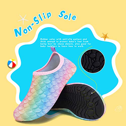 Image of WateLves Kids Water Shoes Toddler Girls Boys Barefoot Non-Slip Quick Dry Aqua Socks for Beach Swim Walking