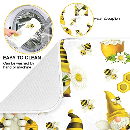 Vvfelixl G272272027P523C558S1114 Dish Drying Mat Summer Gnomes Bee Dish Mat Microfiber Drying Mat thumb #1