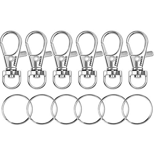 120PCS Premium Swivel Lanyard Snap Hook with Key Rings, Metal Hooks Keychain Hooks for Lanyard Key Rings Crafting