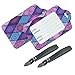 Lizimandu PU Leather Luggage Tags Suitcase Labels Bag Travel Accessories - Set of 2(Diamond_Bohemia)