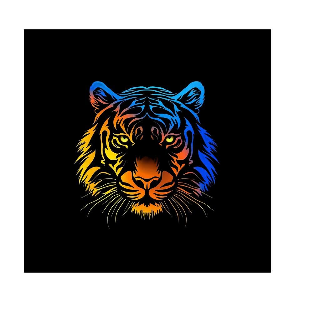 Flat 1Pc Vibrant Tiger Head Sticker PVC Decal for Motorcycle Helmet Car Laptop