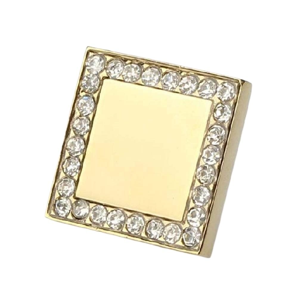 SBZIOJHDR Door Handle, 2PC Glass Crystal Drawer Knob Dresser Cupboard Furniture Knobs Shiny Gold Kitchen Cabinet Door Handle