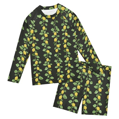 Lemon Fruit Summer Toddlers and Baby Boys' Swimsuit Trunk and Rashguard Set B0403617