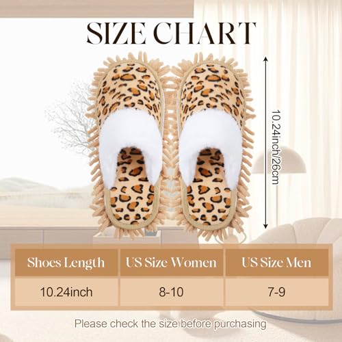 Image of HooLing 6 Pairs Microfiber Dusting Cleaning Mop Slippers - Unisex Shoes With Cow Zebra Leopard Print for Office Home Room (Women 8-10 / Men 7-9)