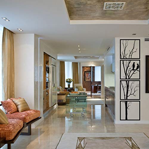 Eye-Catching Industrial Birds on Branch Metal Wall Art