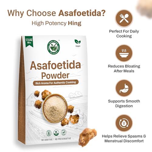 AYUSHKA ORGANIC Asafoetida Powder | Hing Spice, Asafetida, 8.8 Oz Healthy Digestive Aid, Best for Onion & Garlic Substitute - image 6