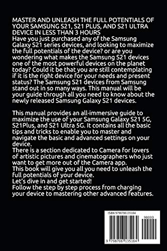 Samsung Galaxy S21, S21 Plus and S21 Ultra 5g User Guide: The Ultimate Beginners Step-by-Step Manual