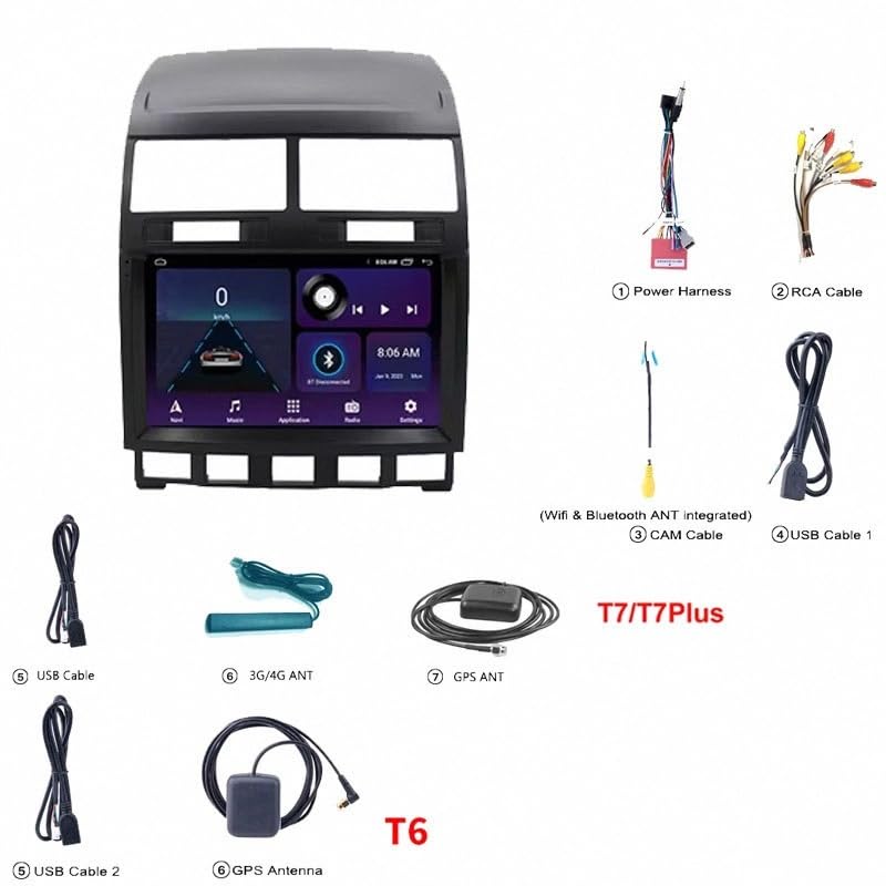Autoradio para Touareg con pantalla táctil, Carplay y Bluetooth 7