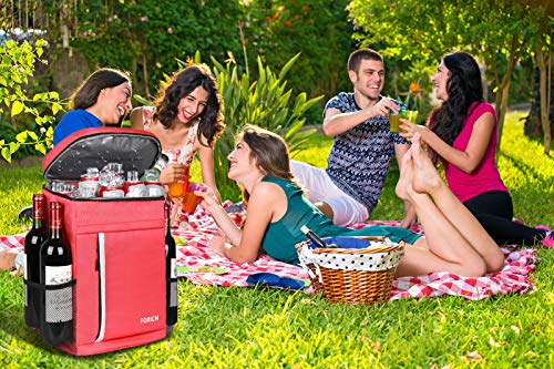 Forich Cooler Backpack Soft Backpack Cooler Bag Leak Proof Insulated Cooler Backpacks To Beach Camping Hiking Picnic Work Lunch Travel For Men Women (Y - Watermelon Red) #TOP6