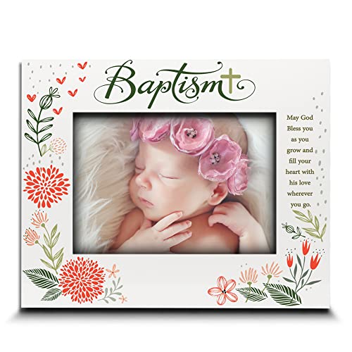 BELLA BUSTA (BaptismPicture Frame-Baby Blessings Bautismo-Bautizo, Baby Girl/Boy Bautizo Presents from Godparents Friends and Family-UV Print Frame (5x7 Horizontal (niña))