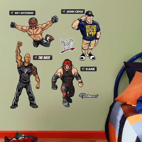 Fathead Wall Decal, WWE Kids Cena Rock Kane Mysterio Junior Collection