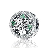 charm arbol vida pandora Cantidad: 1 unidad, solo para 1 abalorio de plata de ley, cadena no incluida, agujero de 4,5 a 5 mm.