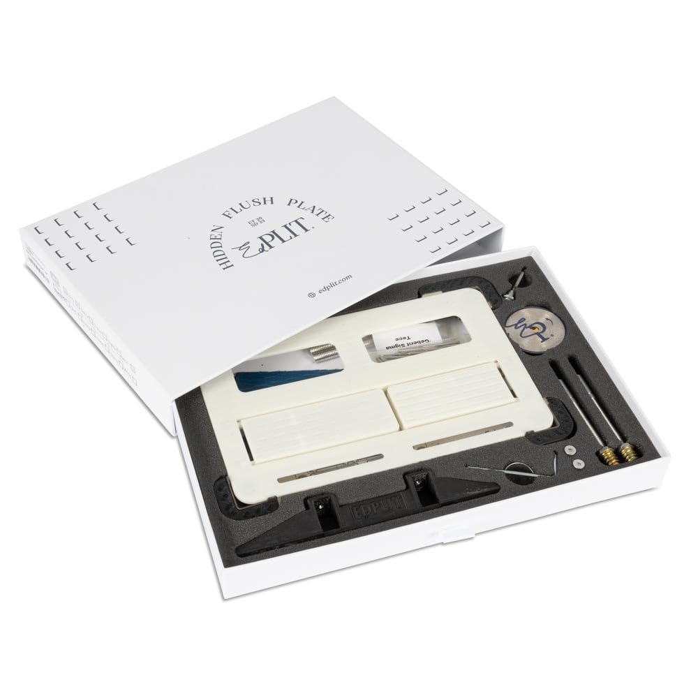 Karl Dahm Edplit Set complet – Plaque de déclenchement de WC invisible et carrelable avec fixation magnétique – Compatible avec Geberit Sigma, Tece & plus – Installation affleurée pour un design de