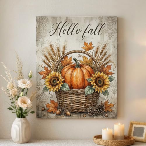 Lienzo de girasoles rústicos para decorar comedores y salones acogedores en otoño