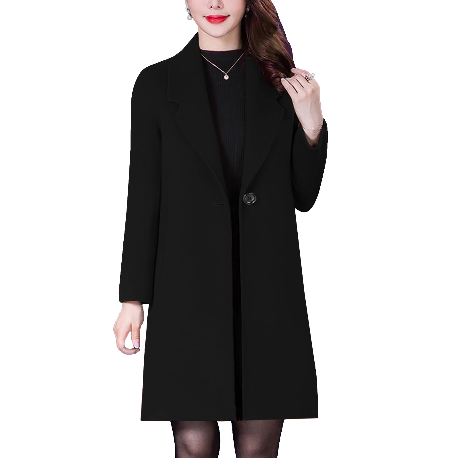 【最終売切・新品未使用】YLEVE WOOL PEA COAT size3 Aprsfn Women's Winter Wool Coats Long Sleeve One Buttoned