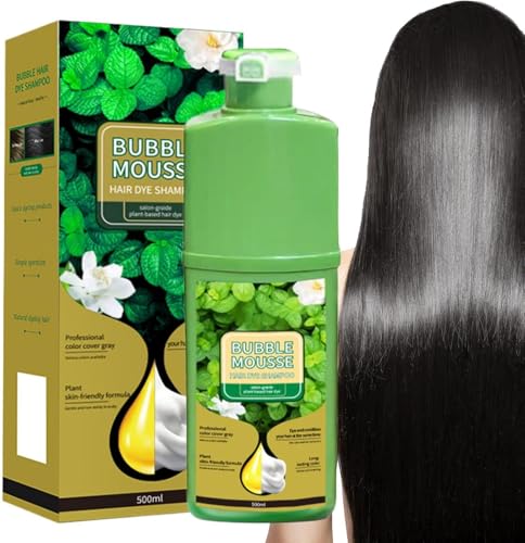 Tinte para el cabello de espuma a base de plantas de larga duración, tintes para el cabello de acción rápida, tintes para el cabello con burbujas, cobertura para el cabello gris (Marrón Castaño)