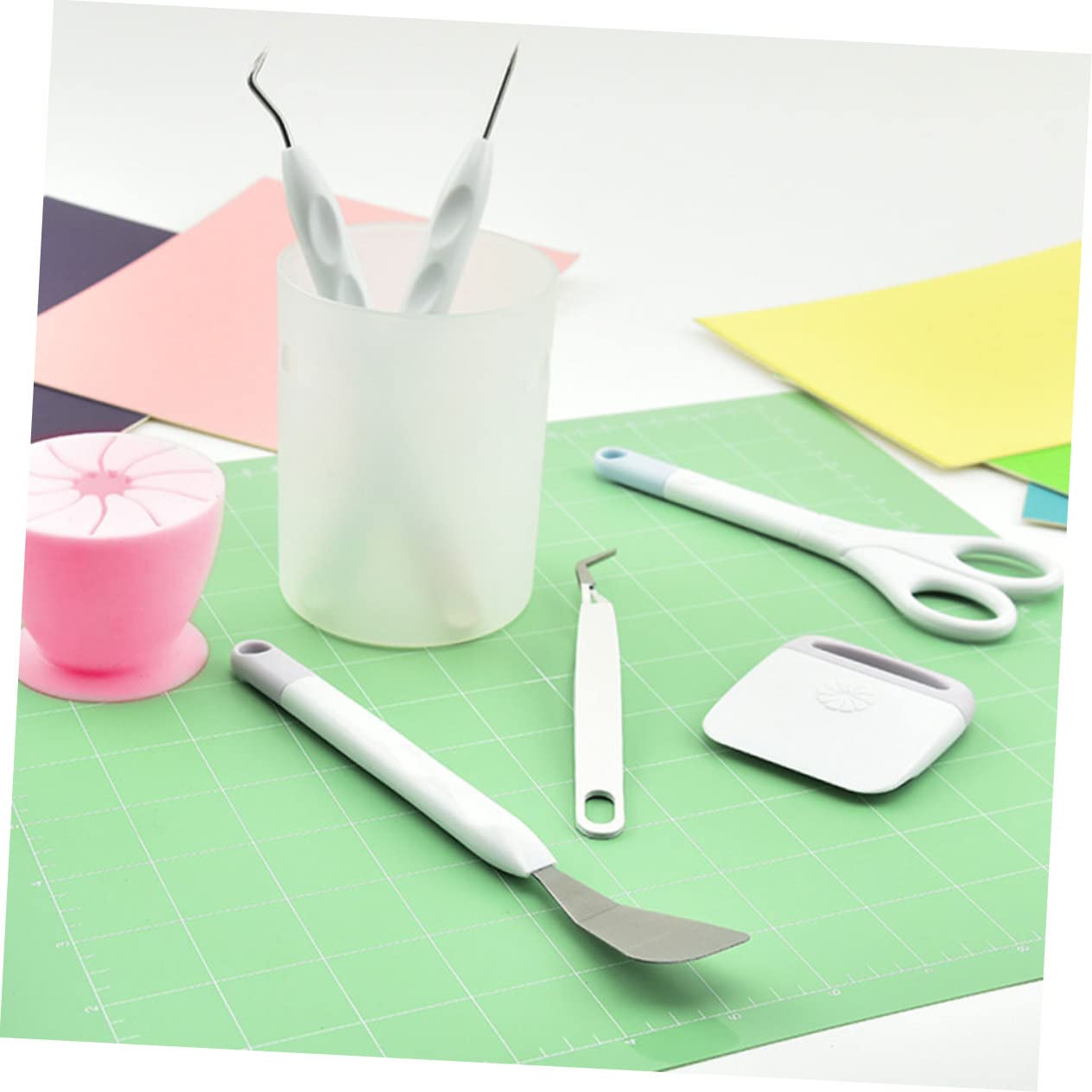 STOBOK Kit di Diserbo di Precisione, Strumento per Intagliare e Tagliare Carta, ABS e Acciaio Inossidabile, per Scrapbooking