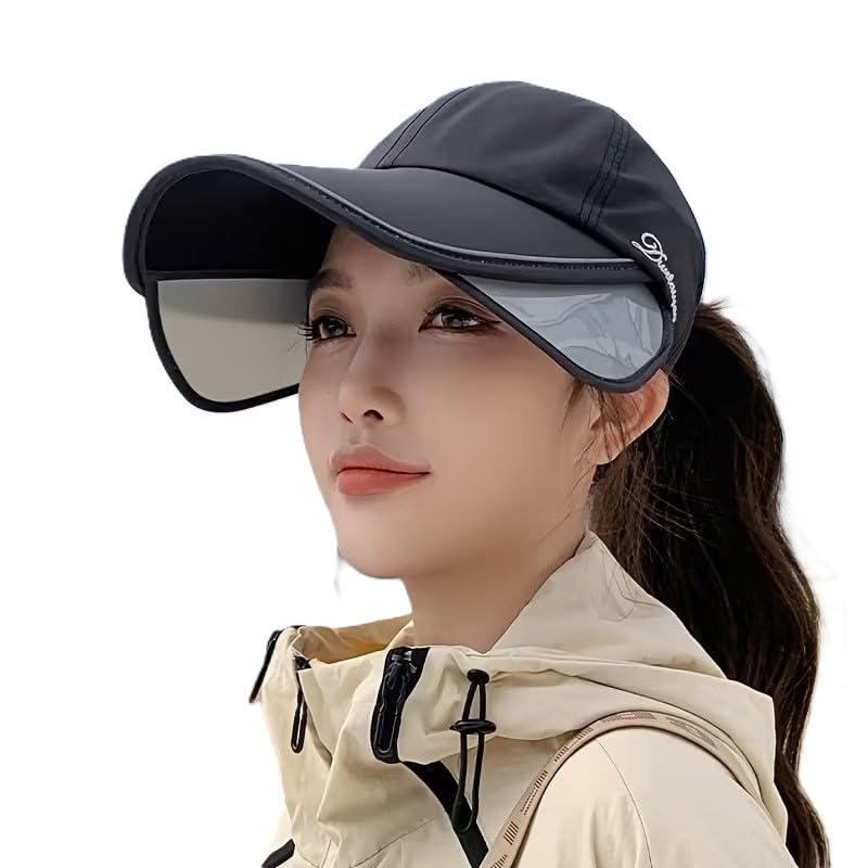UPF 50+ Sun Protection Baseball Cap for Women, Extended Wide Brim Foldable UV Protection Hat, Lightweight Breathable Ponytail Cap for Beach, Hiking, Travel, Golf & Outdoor Sports-image-27