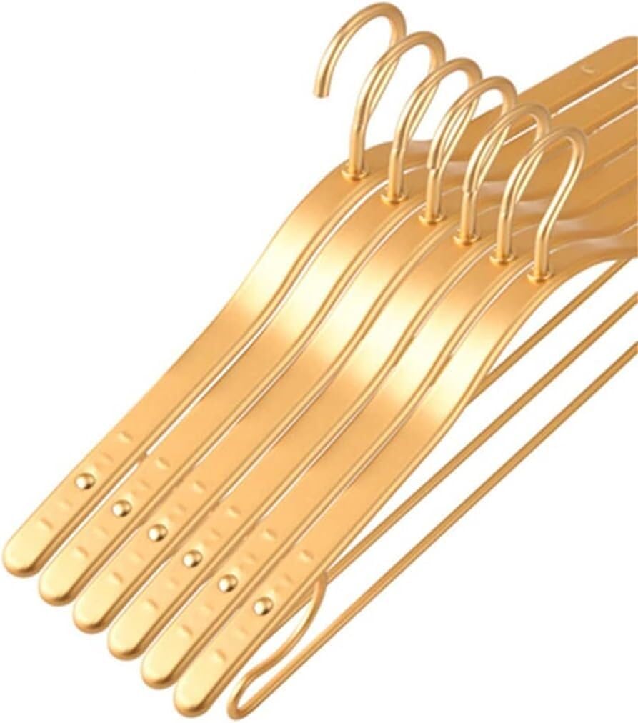 10Pcs Metal Clothing Hanger Aluminum Alloy Non-Slip Thicken Winter Coat Hanging Rack Home Space Saver Storage Clothes Hangers,C
