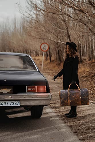 Aaron Leather Goods – Full Grain Leather Duffel Bags for Travel, Weekend, Overnight, and Sports Gym | Stylish Bags for Men and Women. - image 2