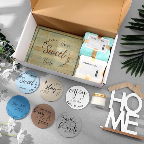 Housewarming Gifts for New Home House Warming Gift Set for Women Men Couple Housewarming Gift Basket for Housewarming Gift Ideas Bamboo Serving Board Candle Towels Coasters(Ocean) - Image 4