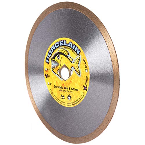 Piranha 7-inch (7") Continuous Rim Wet/Dry Diamond Blade for Cutting Ceramic Tile, Porcelain