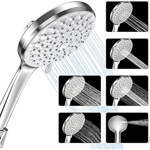 Shower Head, High Pressure Handheld Showerhead with Massage Spa and Pause Mode, Spray Gun Easy to Install, Electroplating Cover