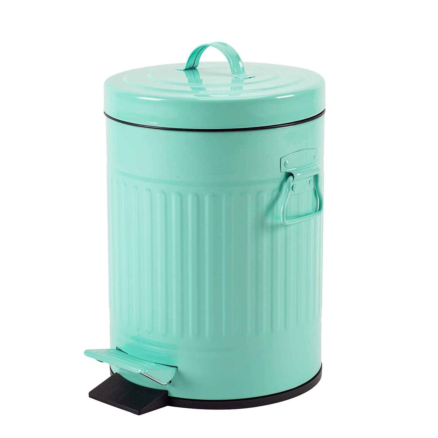 Bathroom Trash Can with Lid Small Waste Basket for Home Bedroom Retro Step Garbage Can with Soft Close