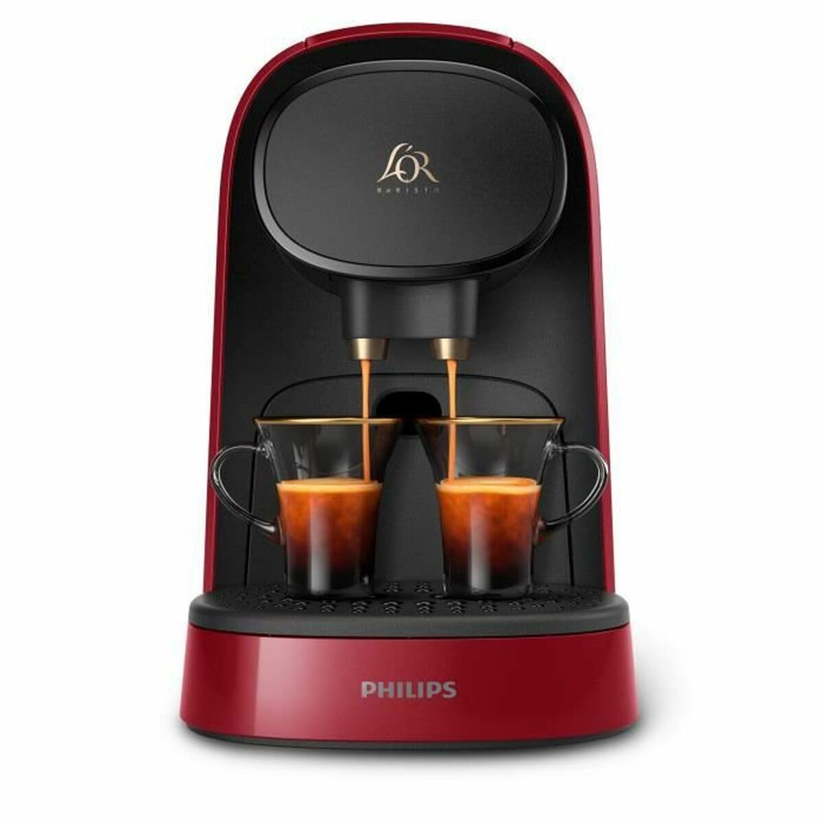 PHILIPS L'Or Barista LM8012 / 51 m�quina de caf� de c�psulas espresso doble - Rojo + 9 c�psulas
