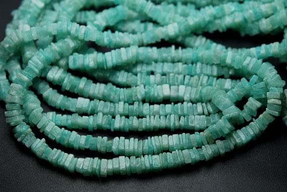 Amazonite naturelle heishi 5-6mm véritable pour éviter les fausses pierres en bijouterie