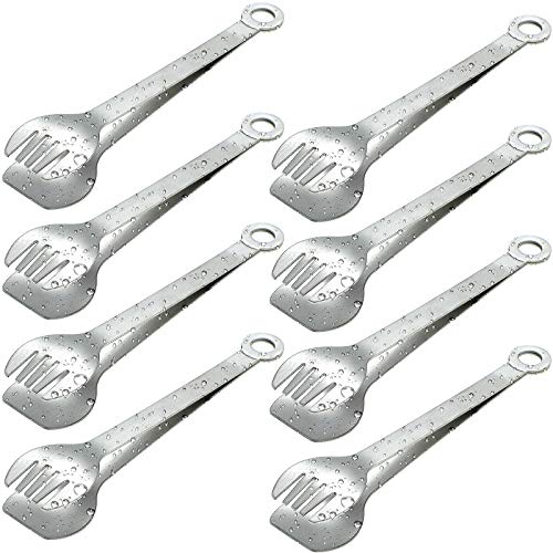 8 Pieces 6-Inch Mini Serving Tongs Sugar Tongs Ice Tongs Stainless Steel Mini Serving Tongs Small Kitchen Tongs Stainless Steel Small Appetizer Tongs for Tea Party Coffee Bar Kitchen Silver